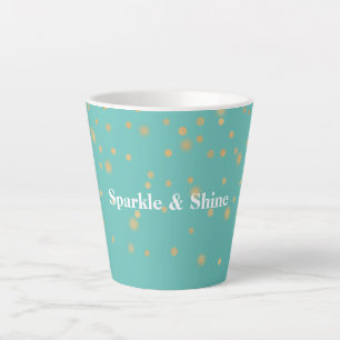 Mint Gold Confetti Latte Mug