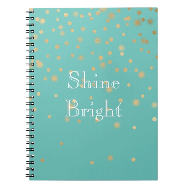 Mint Gold Confetti Notebook (Front)