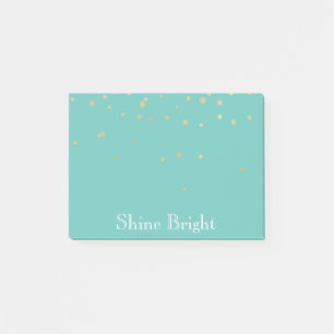 Mint Gold Confetti Post-it Notes