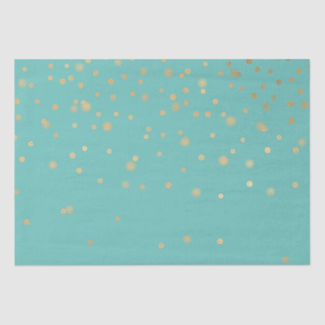 Mint Gold Confetti Tissue Paper (Front)