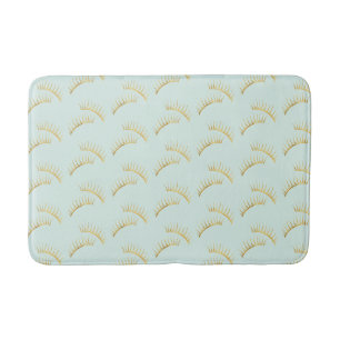 Mint Gold Eyelashes Bath Mat