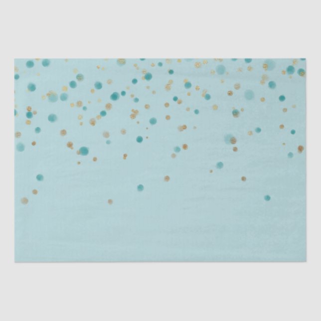 Mint Gold Glam Confetti  Tissue Paper (Front)