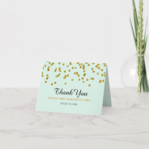 Mint Gold Glitter confetti Bachelorette Thank You