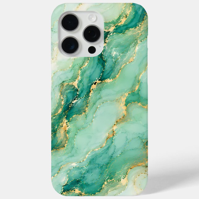 Mint & Gold Marble Luxury Case-Mate iPhone Case (Back)