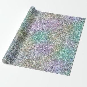 Mint Gold Purple Glitter    Wrapping Paper