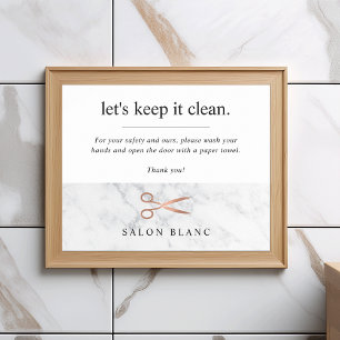 Mint & Gold Whisk Bakery Bathroom Handwashing Poster