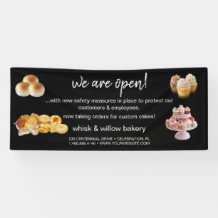 Mint & Gold Whisk Bakery Business Reopening Banner