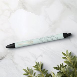 Mint & Gold Whisk   Bakery or Catering Business Black Ink Pen