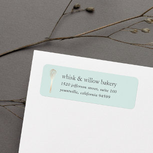 Mint & Gold Whisk Bakery Return Address