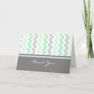 Mint Gray Baby Shower Hostess Thank You Card