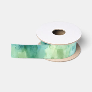 Mint Green Abstract Christmas Satin Ribbon