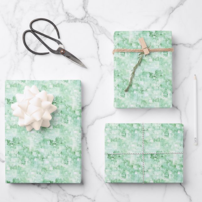 Mint Green Abstract  Wrapping Paper Sheet (Front)