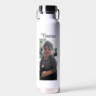 Mint Green and Blue Fluid Art Personalised Water Bottle