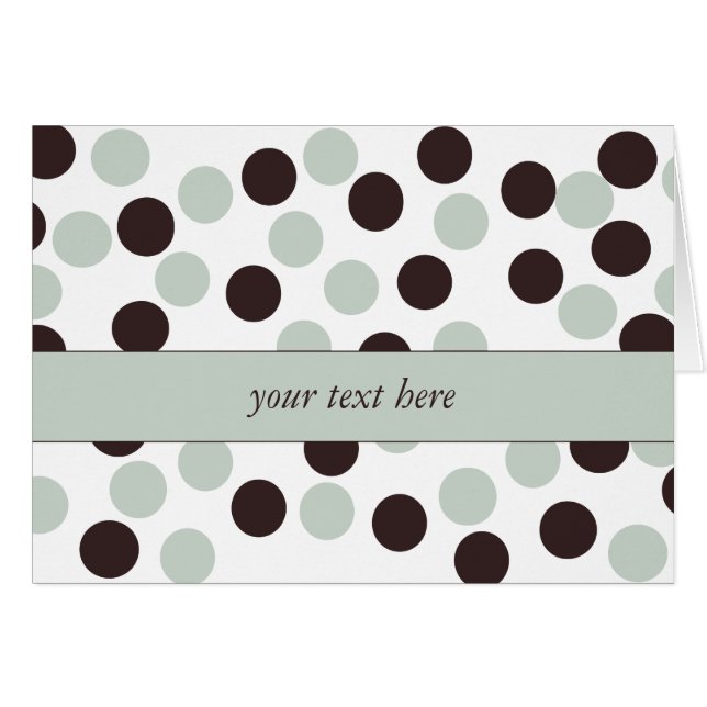 Mint Green and Brown Polka Dot Cards (Front Horizontal)