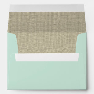 Mint Green and Burlap Envelopes