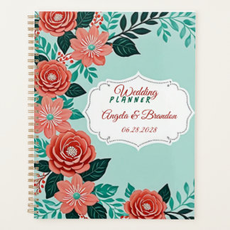 mint green and coral beach wedding planner