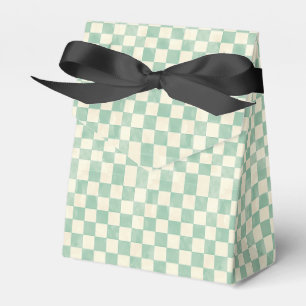Mint Green and Cream Gingham  Favour Box