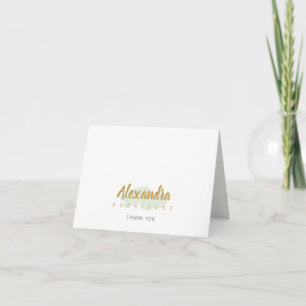 Mint Green and Gold Quinceanera Thank You Card