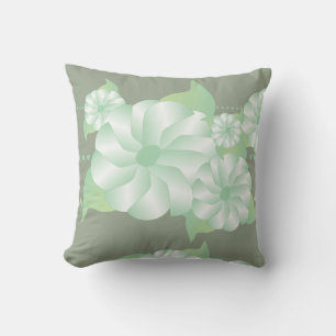 Mint Green and Grey-green Reversible Pillow