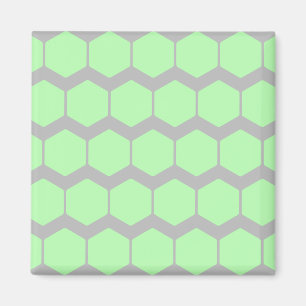 Mint Green and Grey, Retro Geometric Pattern. Magnet