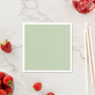 Mint Green and Light Pink Striped Light Wall Plate Napkin