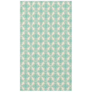 Mint Green and Off White Damask Style Pattern Tablecloth