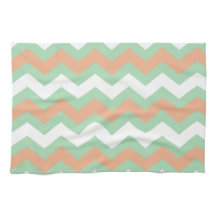 Mint Green and Peach Zigzags