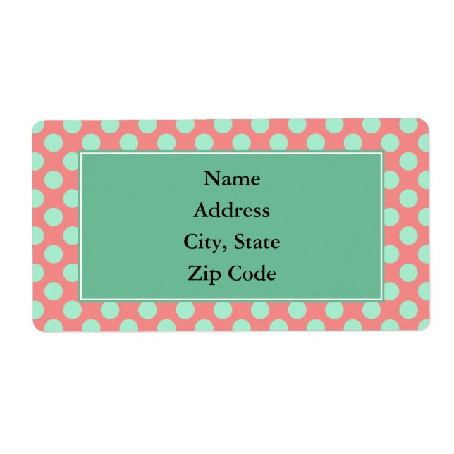 Mint Green and Pink Polka Dot Pattern (Front)