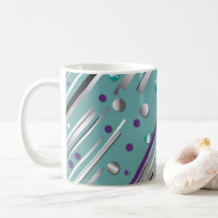 Mint green and Purple polka dot stripe Coffee Mug