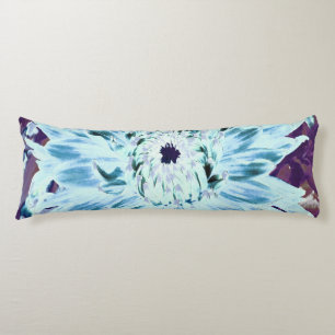 Mint Green and Teal Dahlia Flower Body Cushion