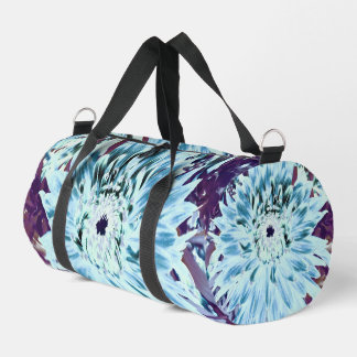 Mint Green and Teal Dahlia Flower Duffle Bag