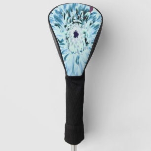 Mint Green and Teal Dahlia Flower Golf Head Cover
