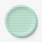 Mint Green and White Chevron Pattern