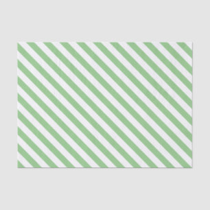 Mint Green and White Diagonal Stripes Tissue Paper