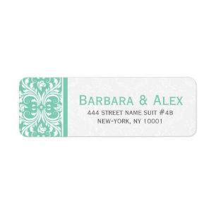 Mint-Green And White Girly Floral Damasks