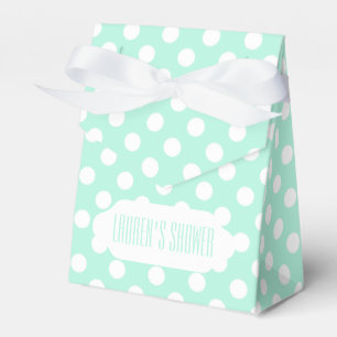 Mint green and white polka dots custom favour box