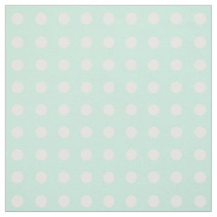 mint green and white polka dots fabric
