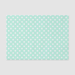mint green and white polka dots tissue paper