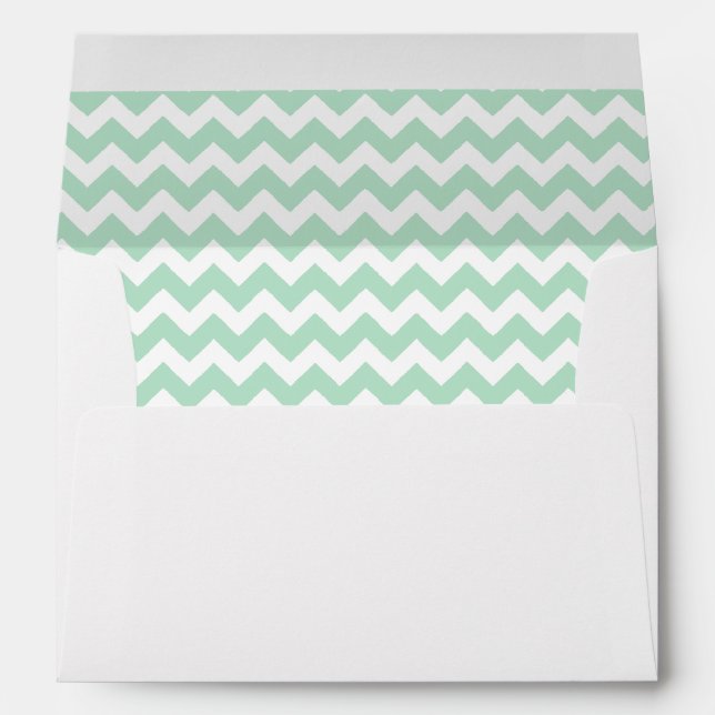 Mint Green and White Print Envelope (Back (Bottom))