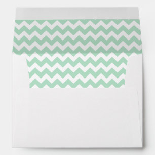 Mint Green and White Print Envelope