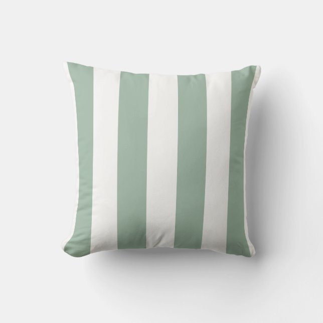Mint Green and White Striped Cushion (Front)