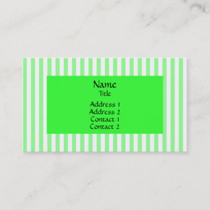 Mint Green and White Stripes Pattern Business Card