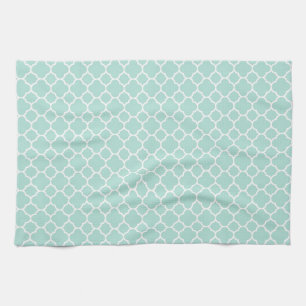 Mint Green and White Tea Towel