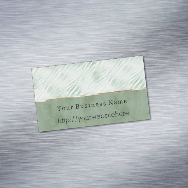 Mint Green Animal Business name website Magnetic Business Card (In Situ)