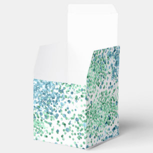 Mint Green Aqua Blue Sparkle Dots Glitz       Favour Box
