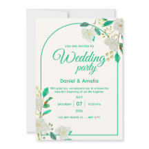 Mint Green Arch Wedding Invitation