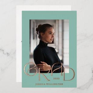 Mint Green Art Deco Tyopgraphy Graduate Photo 2022