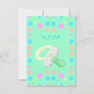 MINT GREEN BABY SOOTHER BABY SHOWER RSVP CARD