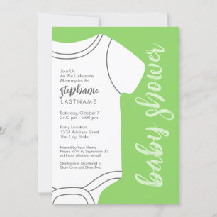 Mint Green Baby Tee - Gender Neutral Baby Shower Invitation