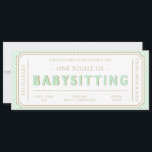Mint Green Babysitting Gift Voucher Card<br><div class="desc">This babysitting gift voucher design features a classic stripe design. The "babysitting" heading is an image that cannot be edited. All of the other text is fully editable. For more advanced customisation of this design,  simply select the "Customise It" button above.</div>